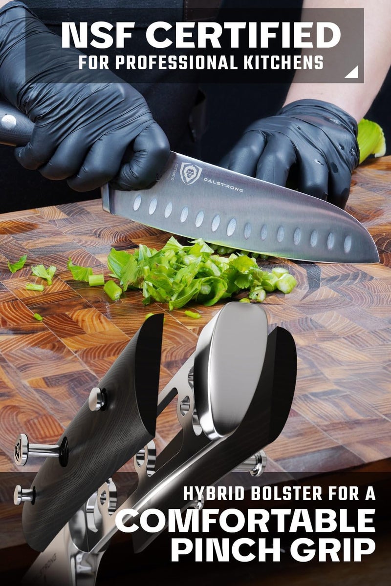 Dalstrong Santoku Knife - 7 inch - Gladiator Series ELITE - High Carbon German Steel - Sheath Included - Razor Sharp Kitchen Knife - Asian Vegetable Knife - NSF Certified - Image 4